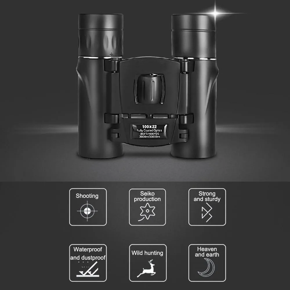 100X22 Mini HD Binoculars 30000M (BLACK)