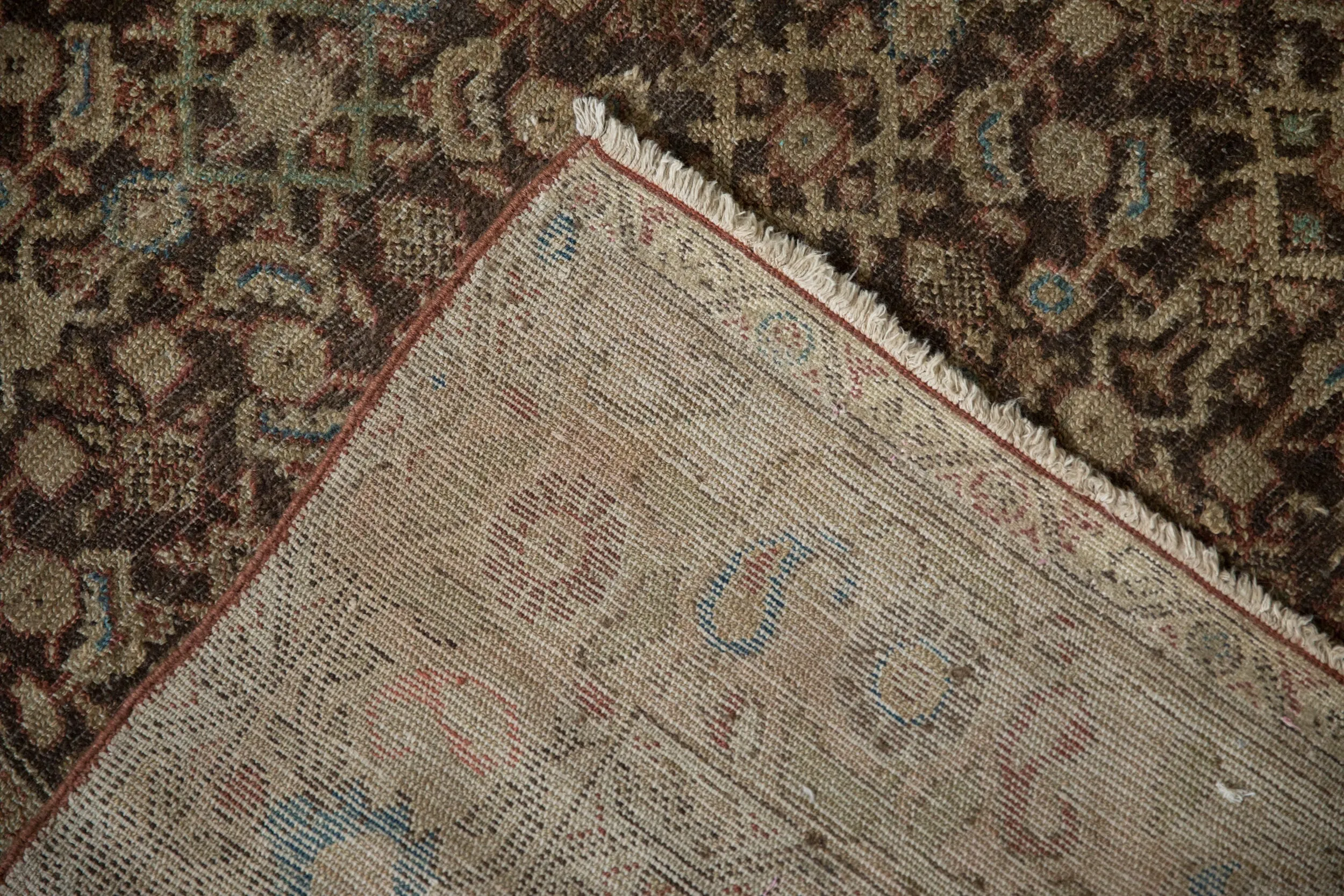 4.5x10 Antique Tea Washed Malayer Rug Runner
