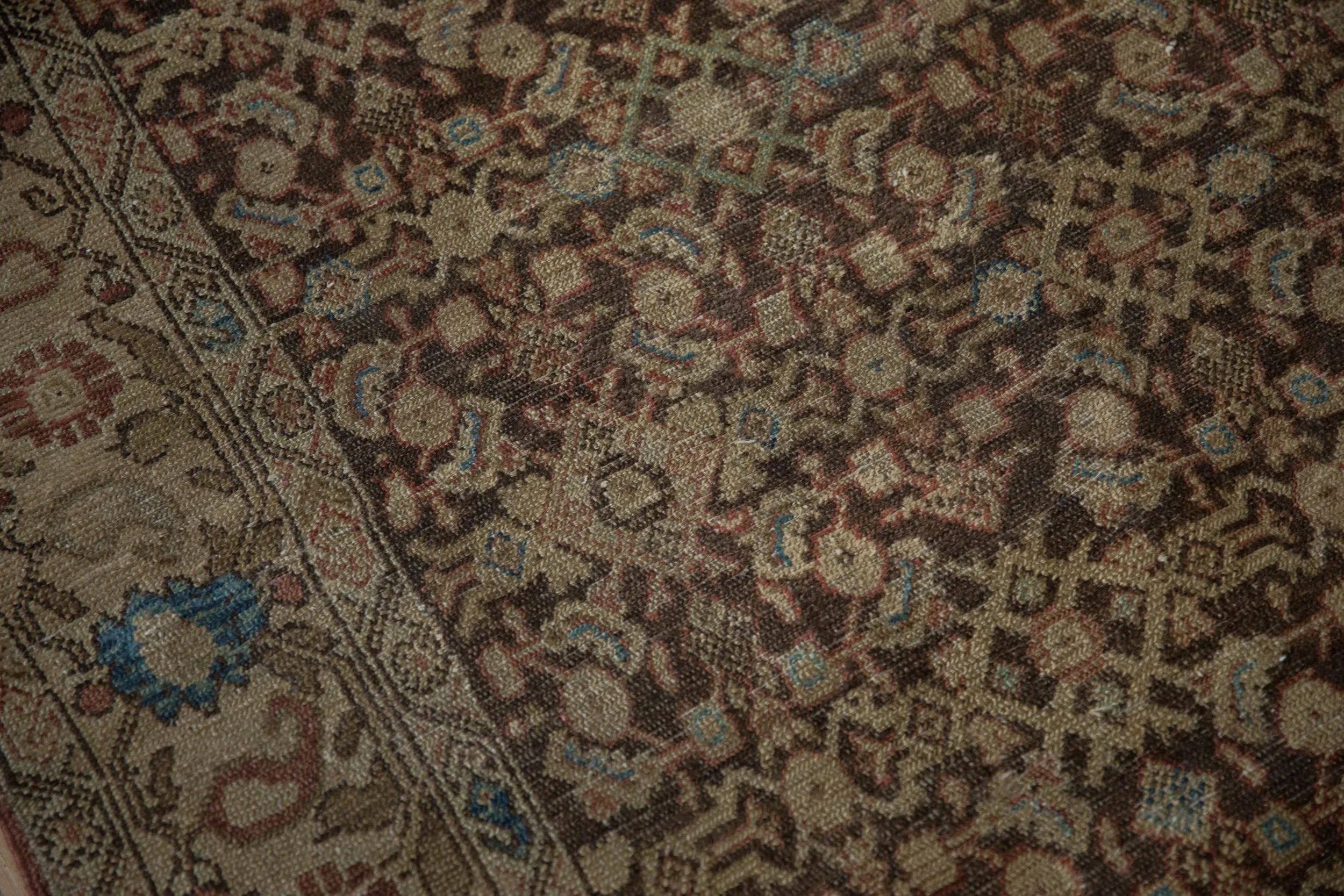 4.5x10 Antique Tea Washed Malayer Rug Runner