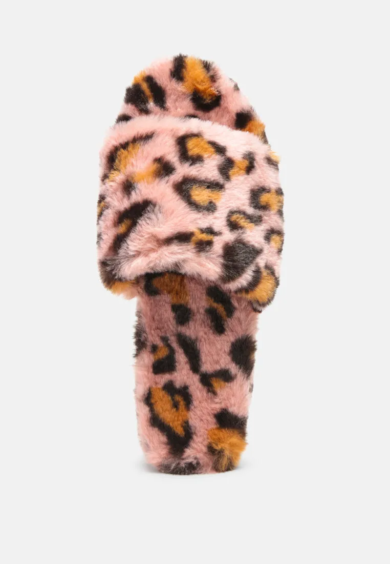All Day Indoor Fur Flats In Leopard