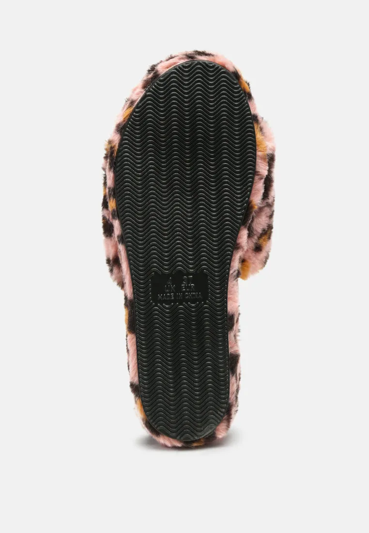 All Day Indoor Fur Flats In Leopard