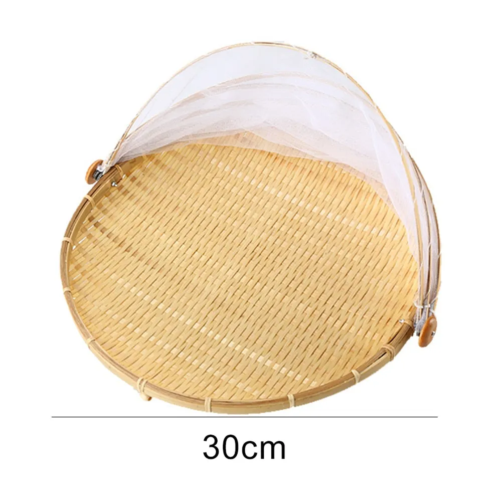 Bamboo Net Cover Picnic Food Tray