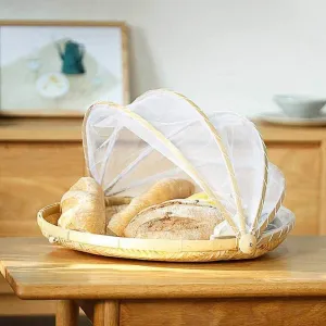 Bamboo Net Cover Picnic Food Tray