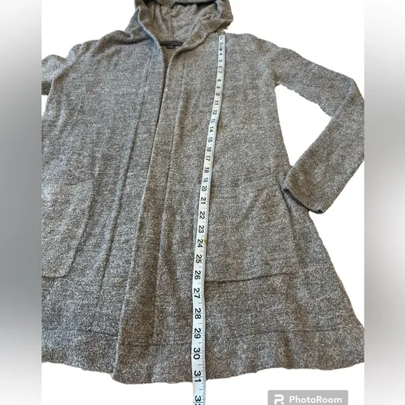 Barefoot Dreams Cozy Chic Lite gray hooded cardigan sweater size extra small
