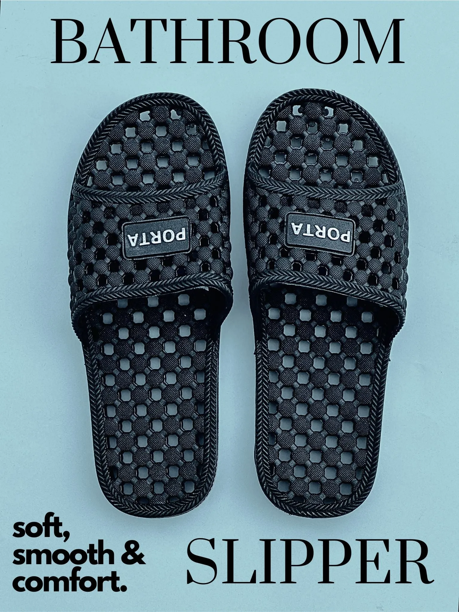 Bathroom Slipper - Soft, Comfortable (Black)