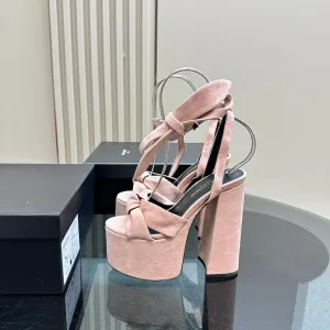 BIANCA PLATFORM SANDALS IN LIGHT PINK SUEDE
