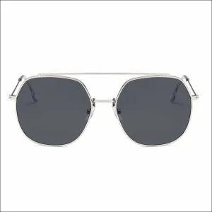 Bleached Black Hexagonal Sunglasses