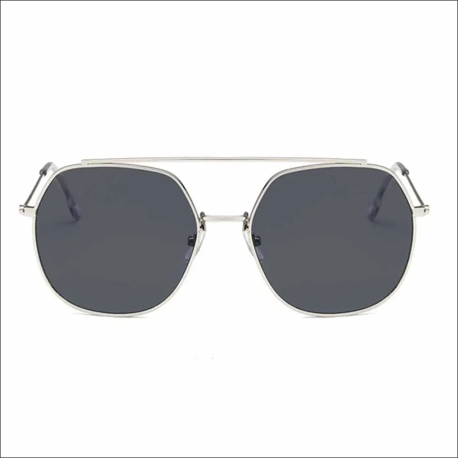 Bleached Black Hexagonal Sunglasses