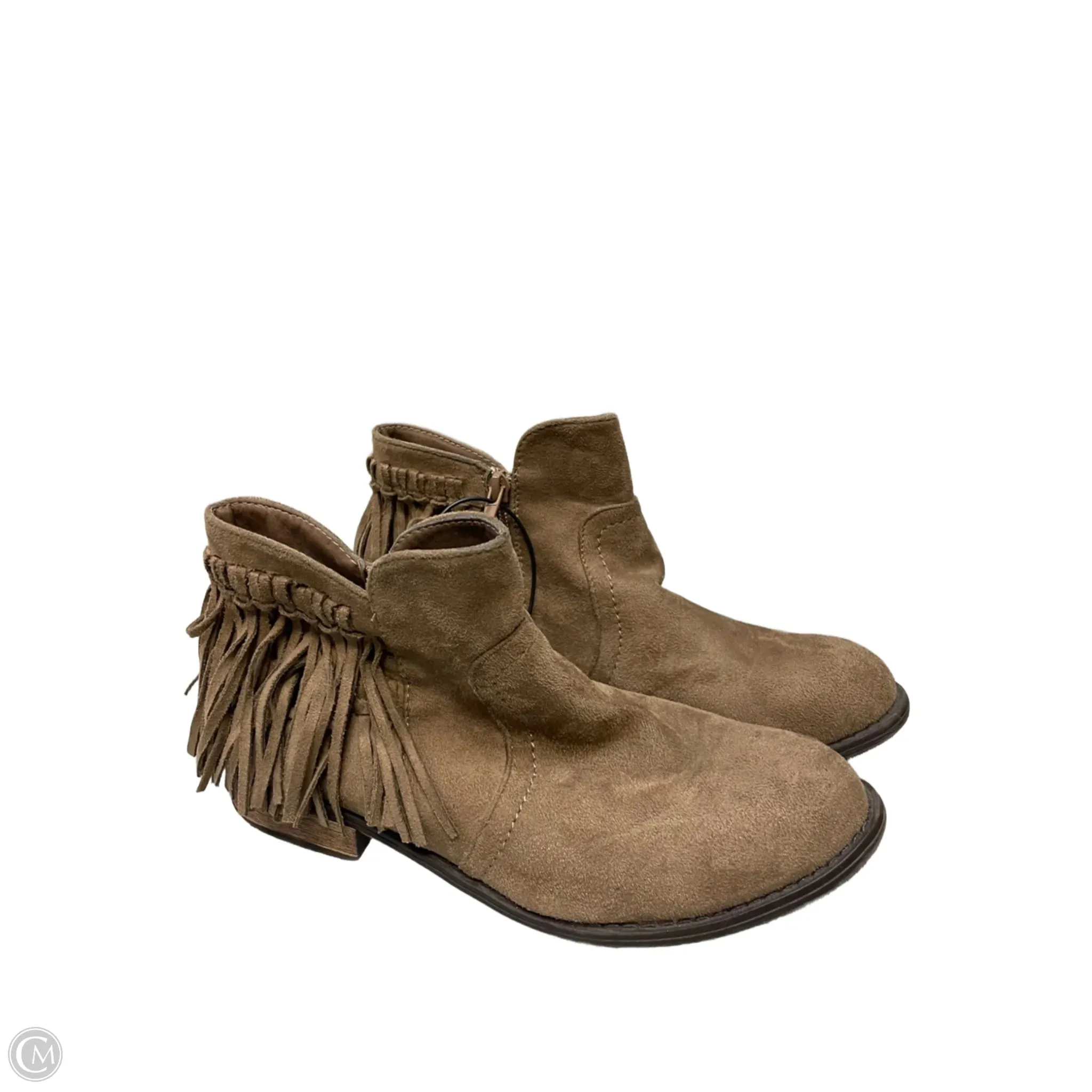 Boots Ankle Flats By Clothes Mentor In Brown, Size: 7.5