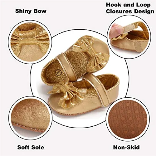 Bowknot Mary Jane Flats: Baby Girls' First Walkers by Benhero