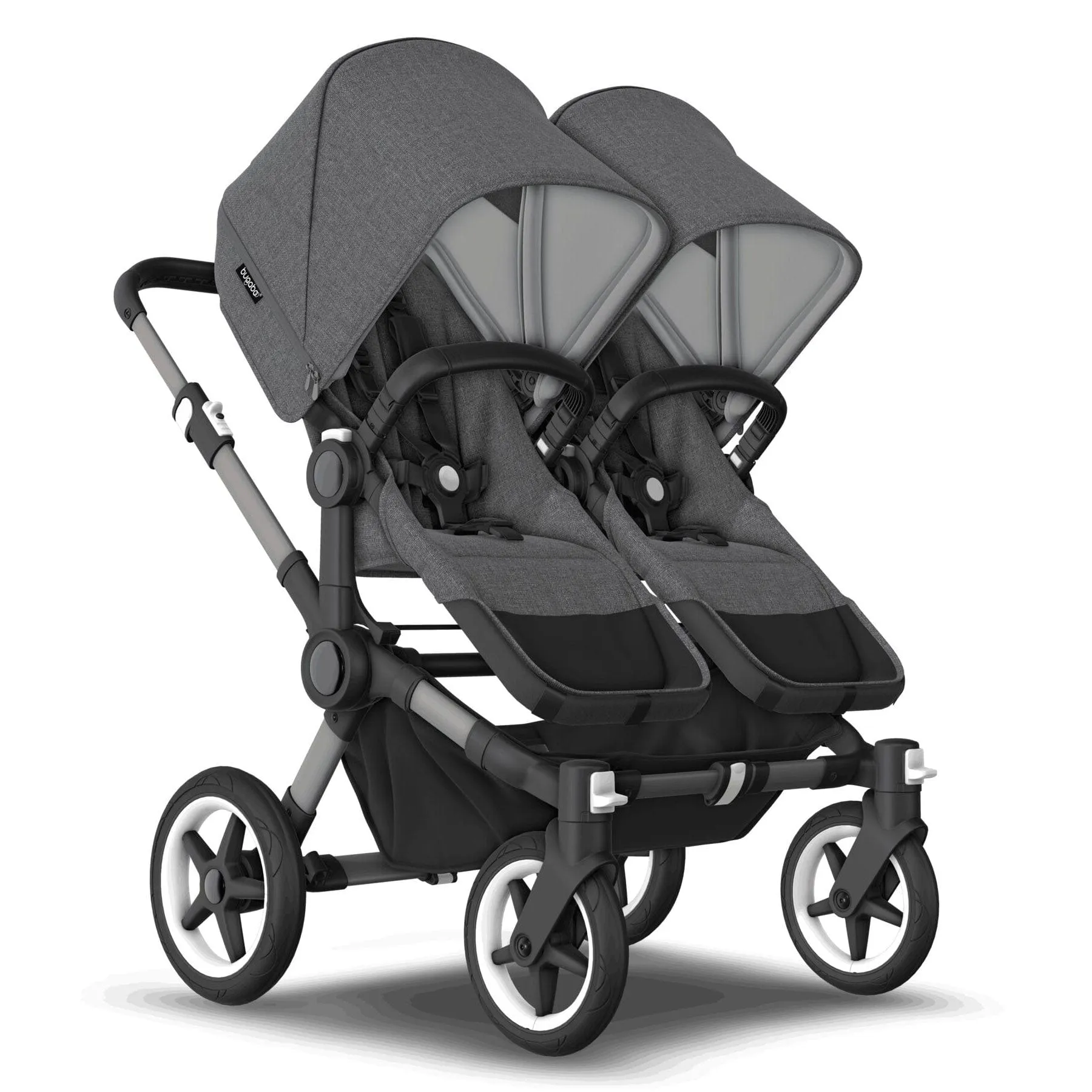 Bugaboo Donkey 5 Twin Complete Turtle Travel System in Grey Mélange