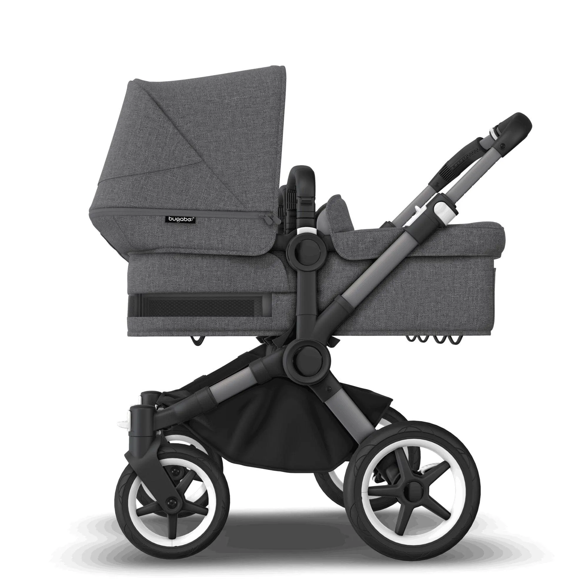 Bugaboo Donkey 5 Twin Complete Turtle Travel System in Grey Mélange