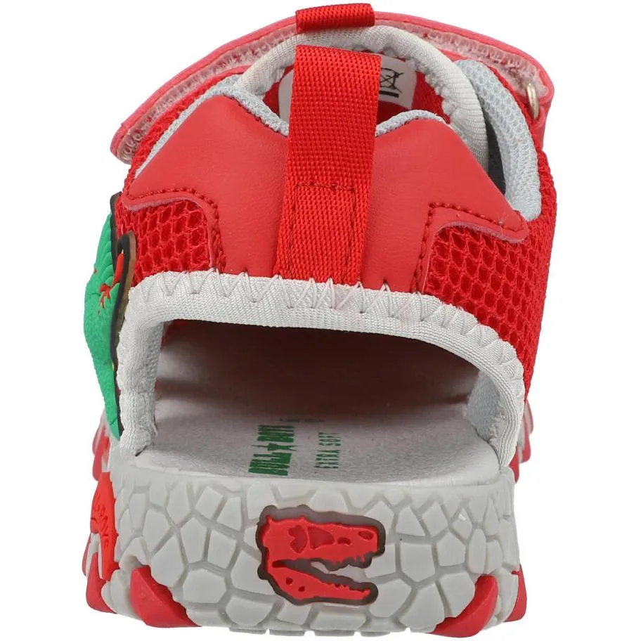 Bull Boys Spinosaurus Red Light-Up Sandals