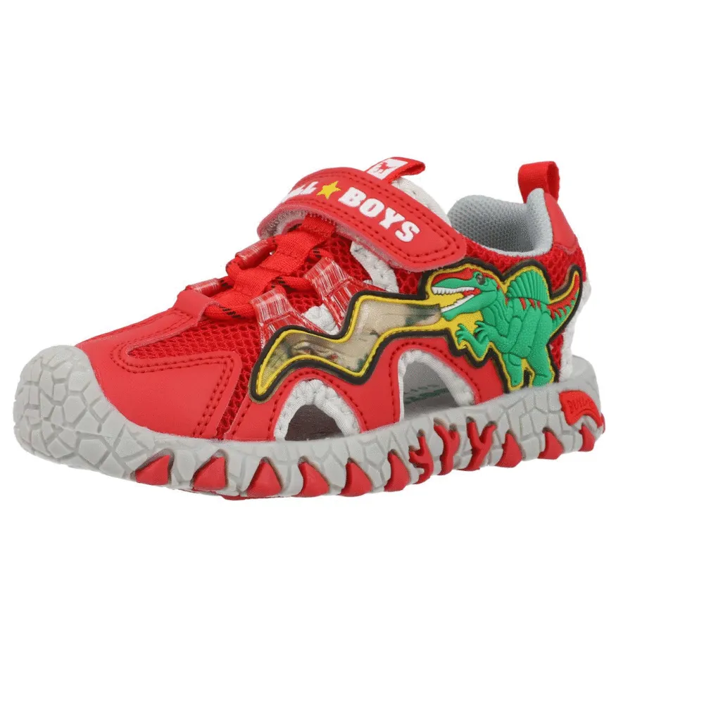 Bull Boys Spinosaurus Red Light-Up Sandals