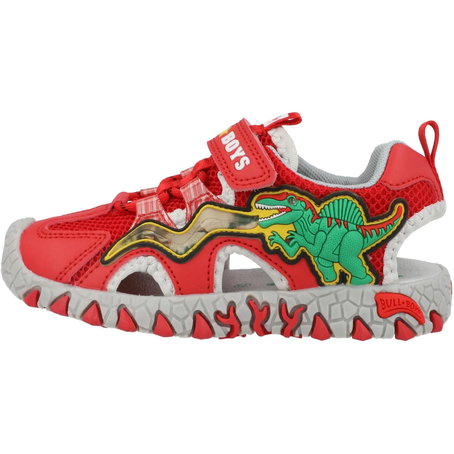 Bull Boys Spinosaurus Red Light-Up Sandals