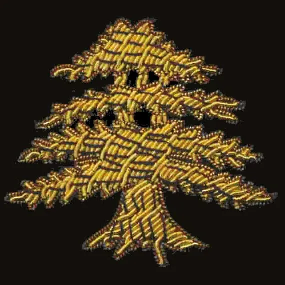 Cedar Tree Motif Embroidered Velvet Slipper