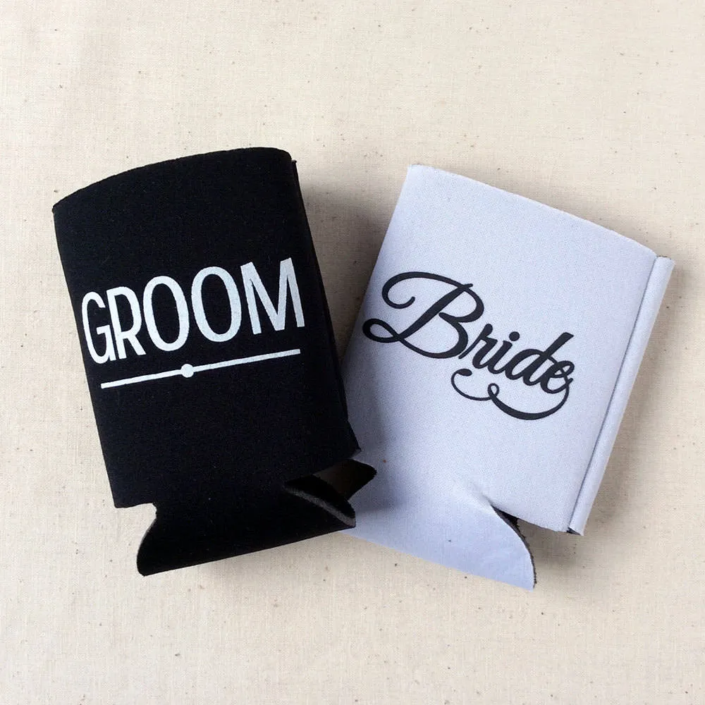 Cheers to The Mr and Mrs - Wedding Can Cooler #174R