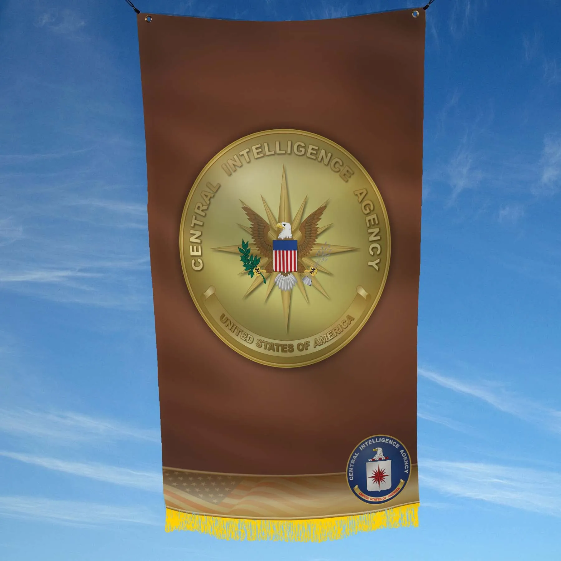CIA Camp Peary OSS Spear 16 Point Star Flag Banner