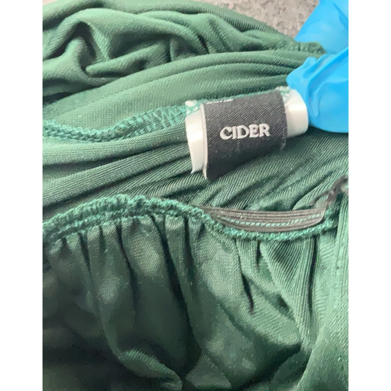 Cider Women's Green Velvet Wide-Leg Jumpsuit - Size Small
