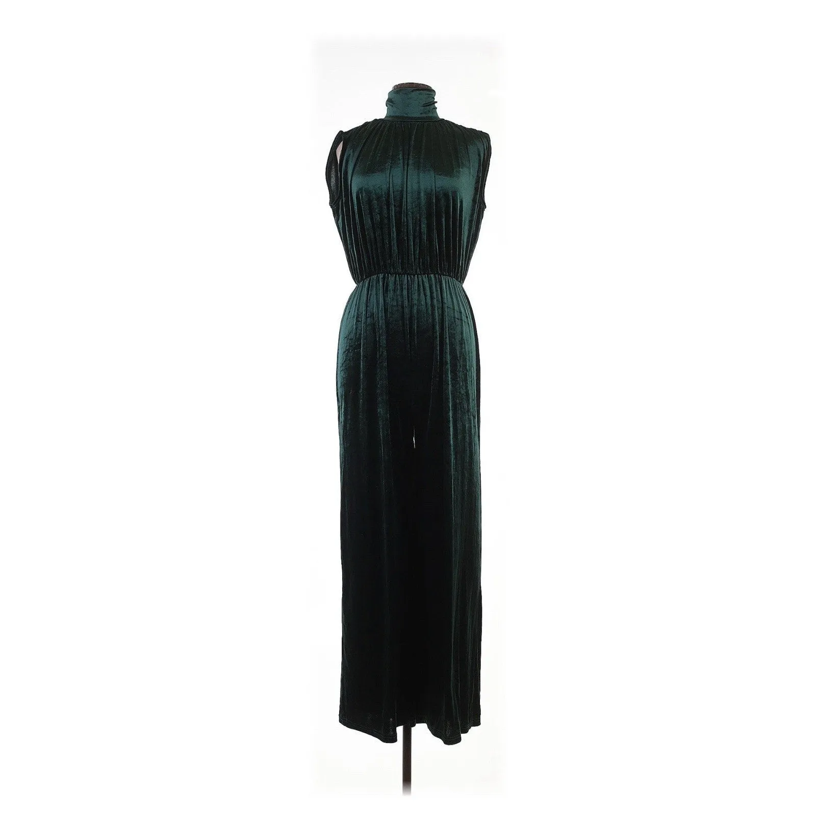 Cider Women's Green Velvet Wide-Leg Jumpsuit - Size Small