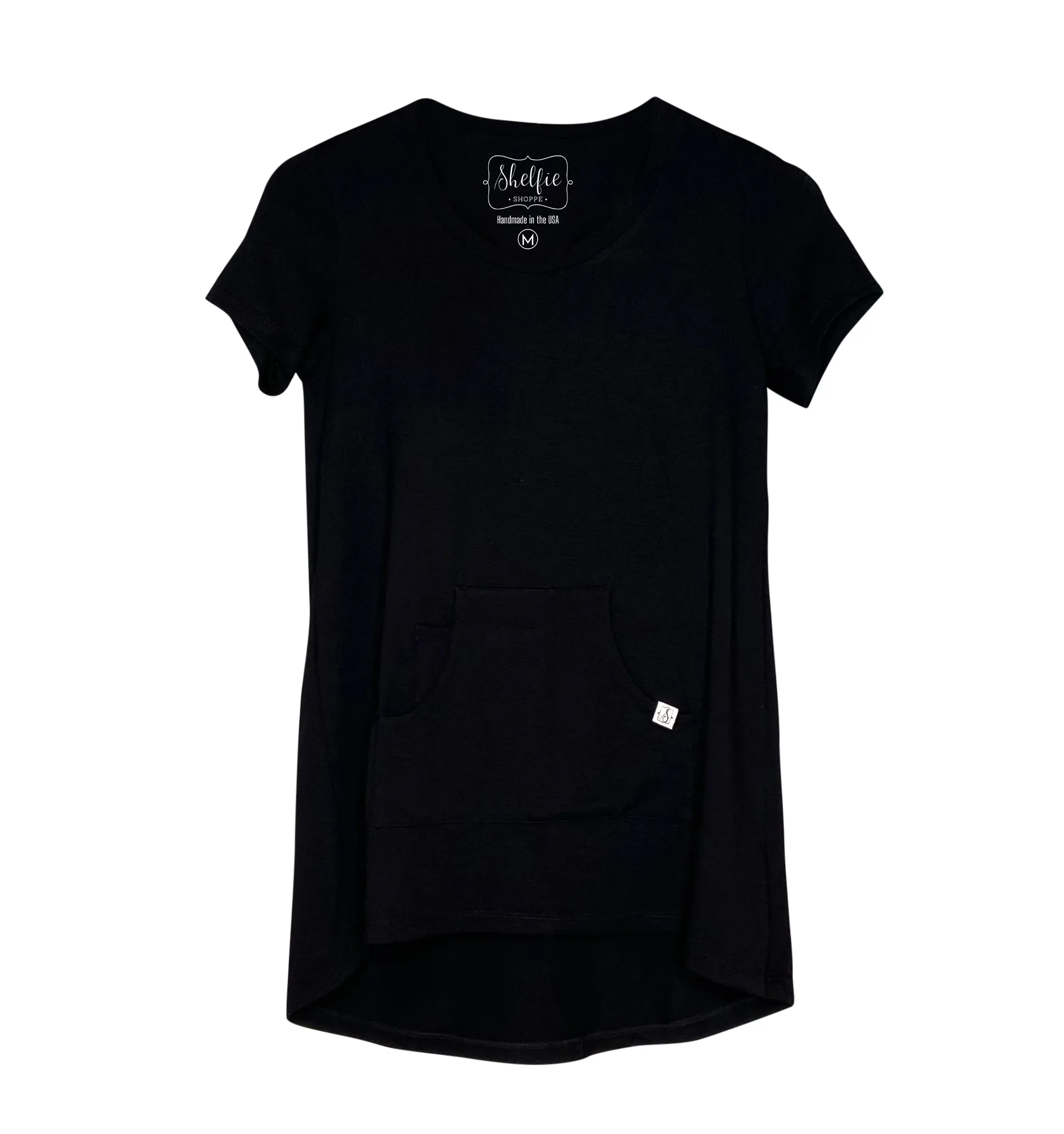 Clearance! The Kangaroo Pocket Hi-Low Top with Built in Shelf Bra