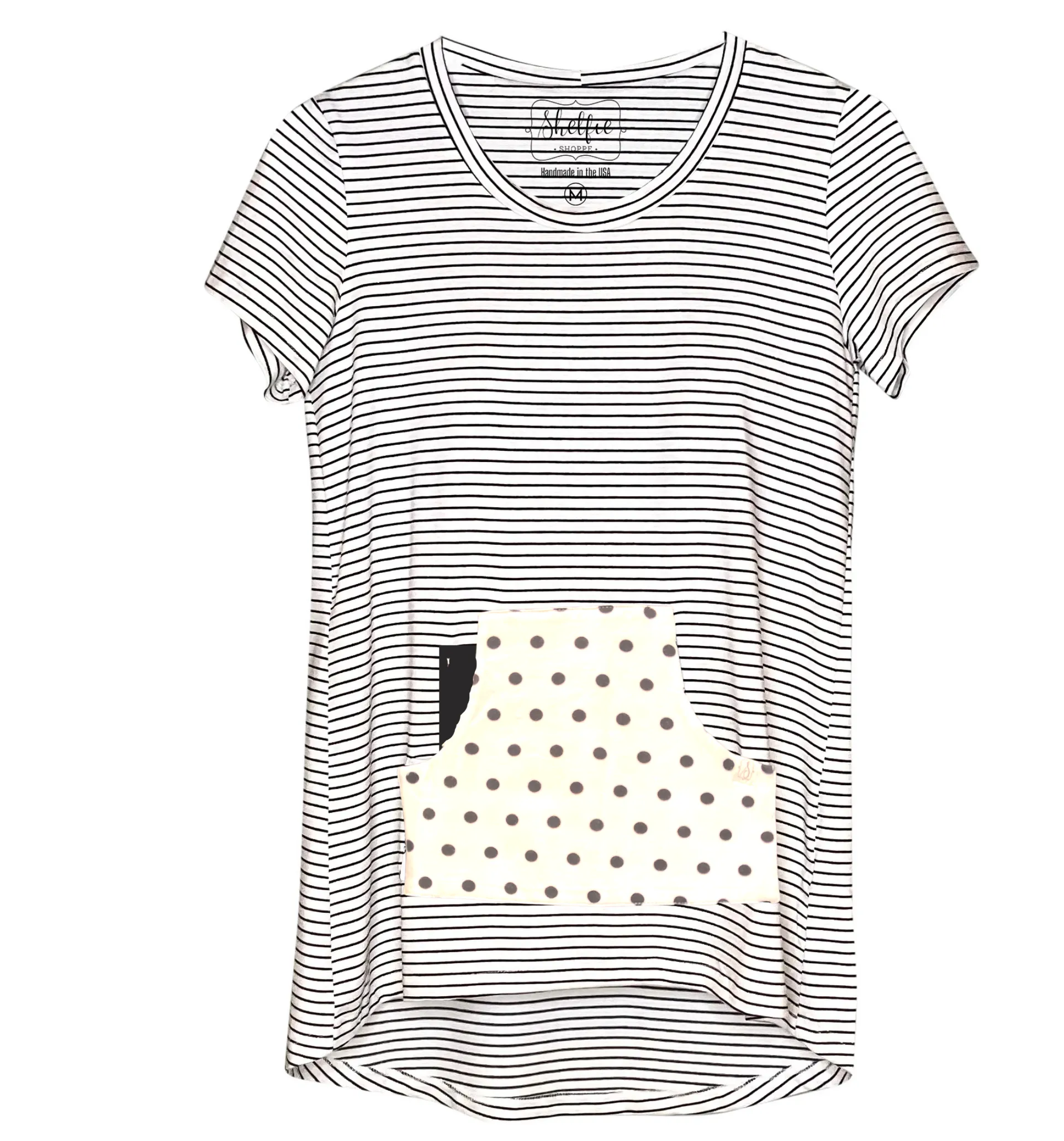 Clearance! The Kangaroo Pocket Hi-Low Top with Built in Shelf Bra