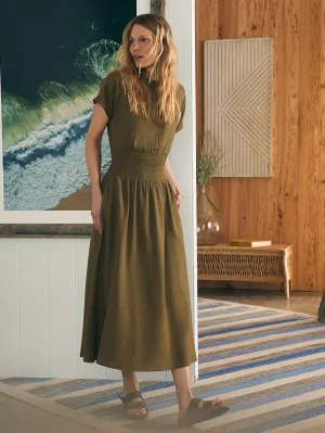 Coast To Coast Midi Dress - Military Olive