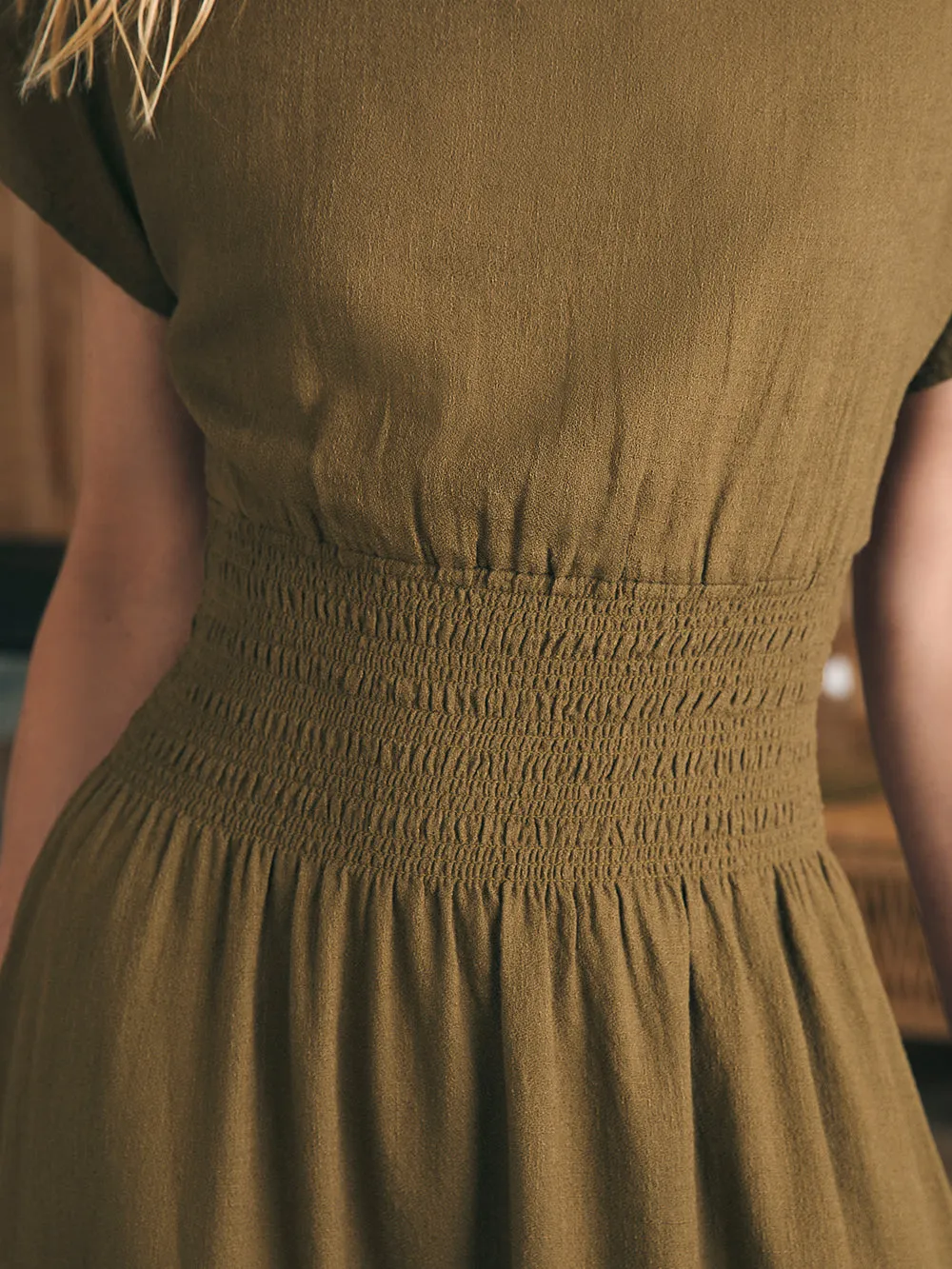 Coast To Coast Midi Dress - Military Olive