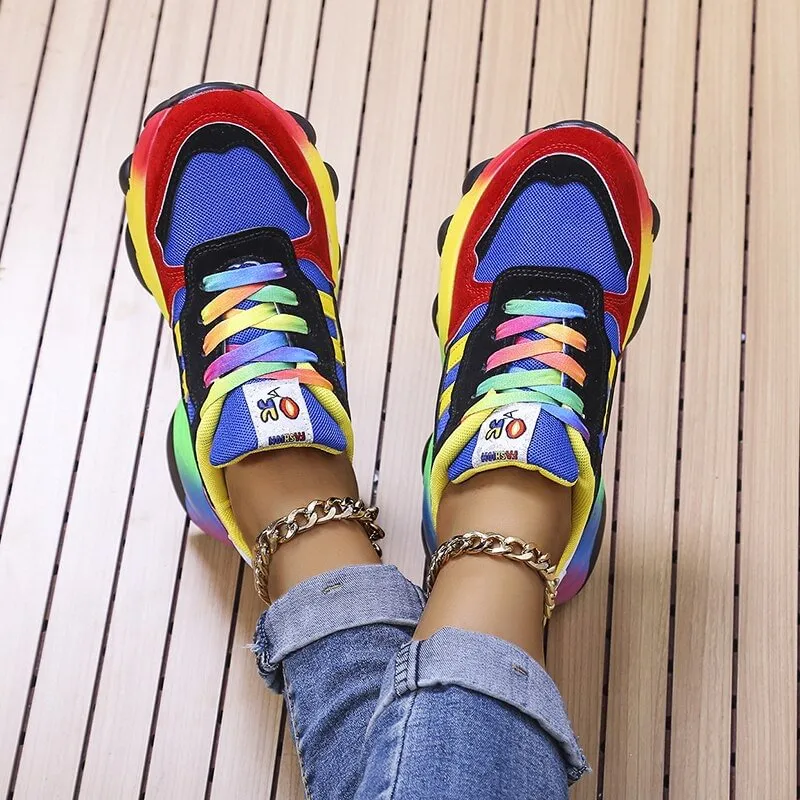 Comfortable Stylish Sneakers Rainbow Shoes