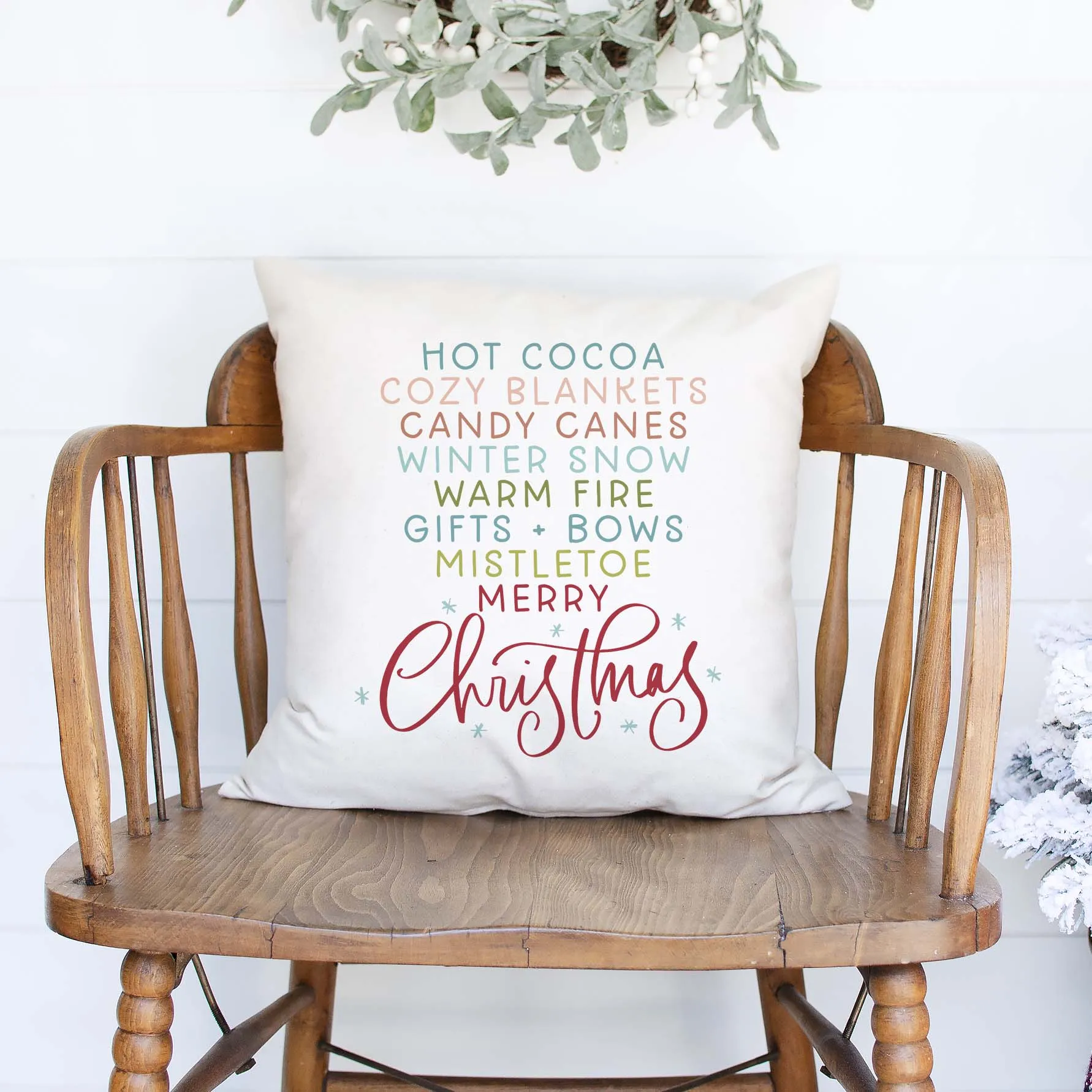 Cozy Christmas List Pillow Cover