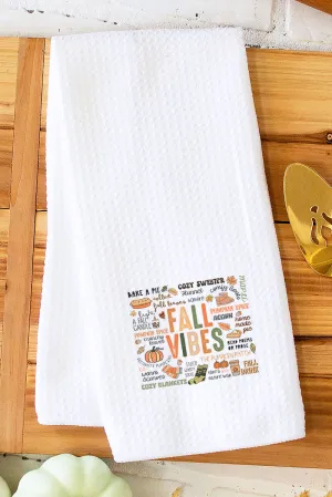 Cozy Fall Vibes Waffle Kitchen Towel