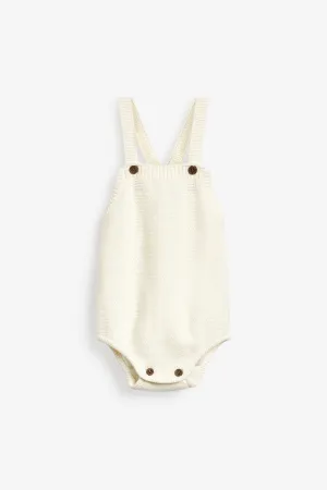 Cream Knitted Baby Romper