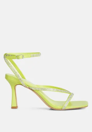 Crush It Diamante Mid Heel Sandal By Ruw