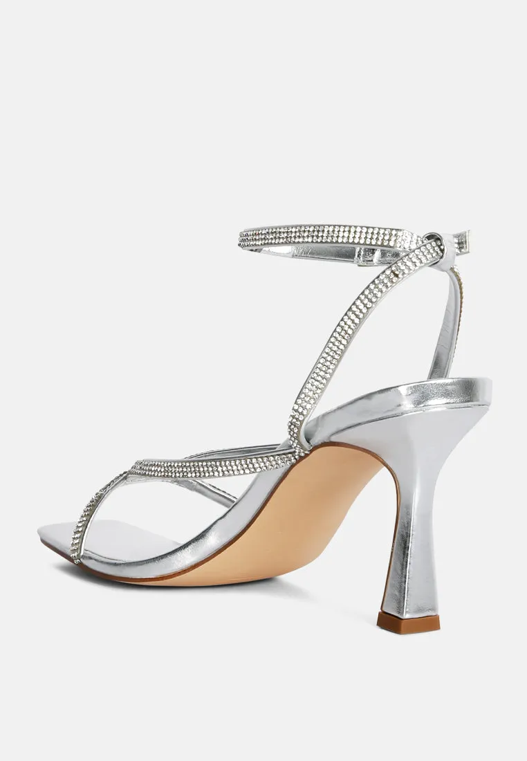 Crush It Diamante Mid Heel Sandal By Ruw