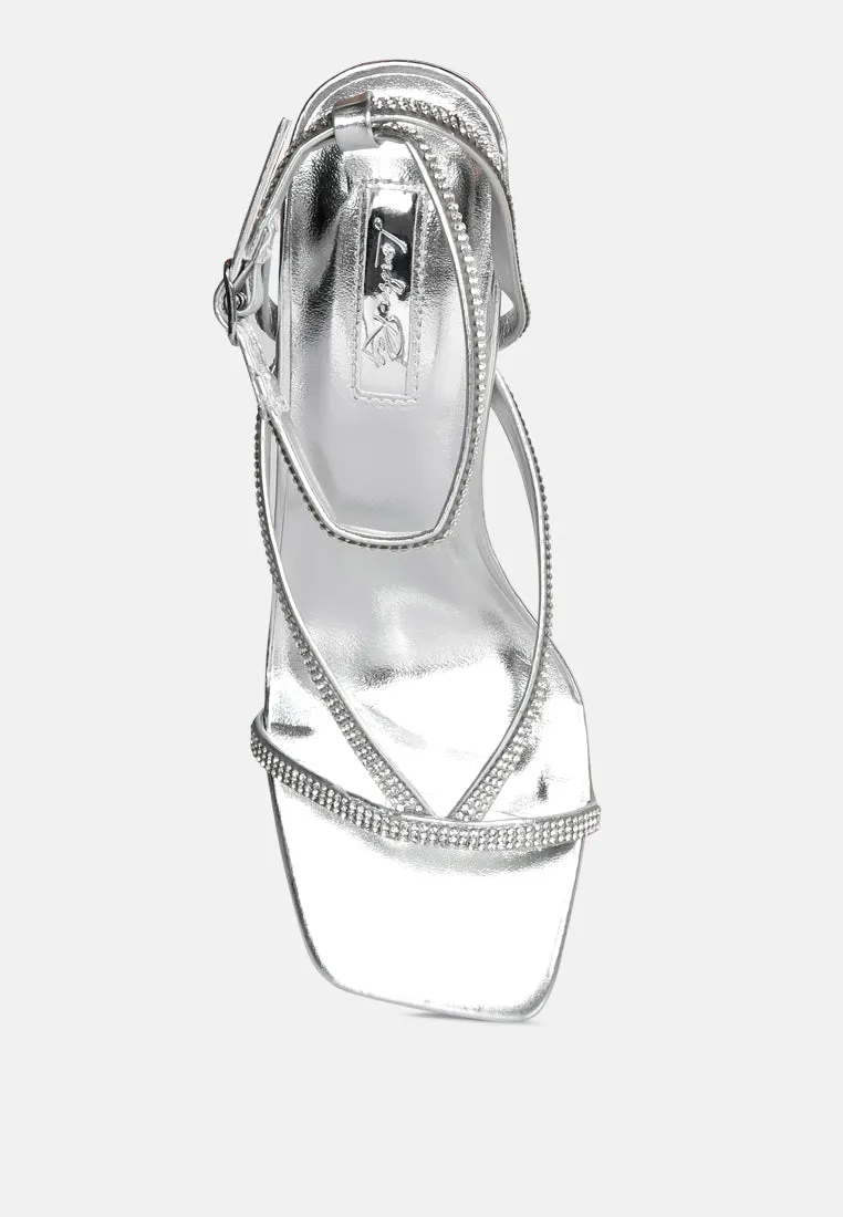 Crush It Diamante Mid Heel Sandal By Ruw