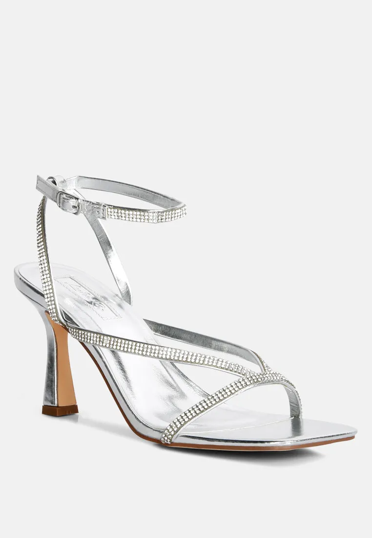 Crush It Diamante Mid Heel Sandal By Ruw