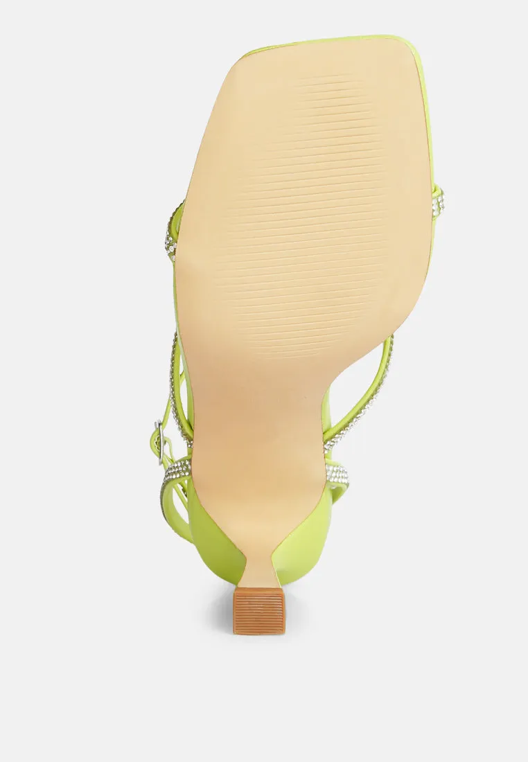 Crush It Diamante Mid Heel Sandal By Ruw