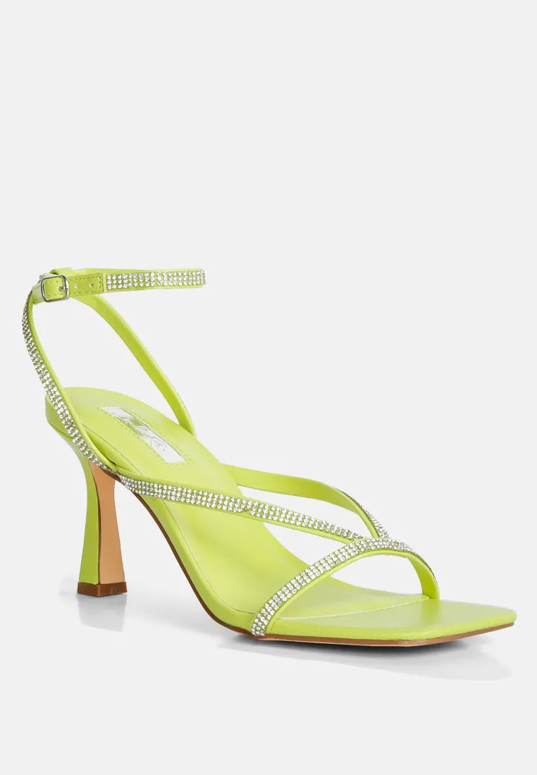Crush It Diamante Mid Heel Sandal By Ruw