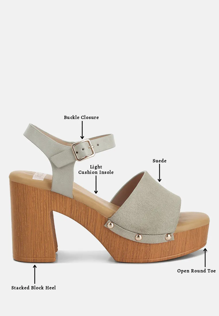 Daniela Suede High Block Sandals By Ruw