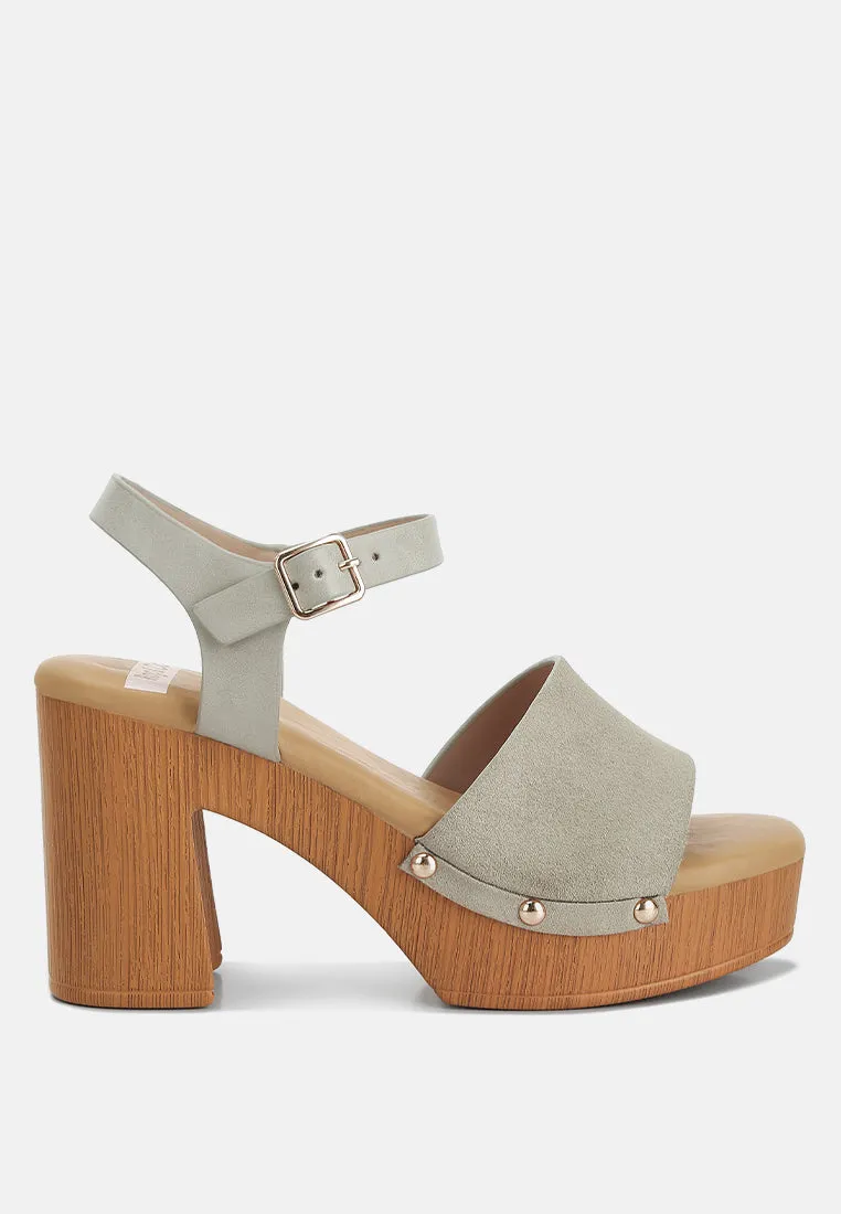Daniela Suede High Block Sandals By Ruw