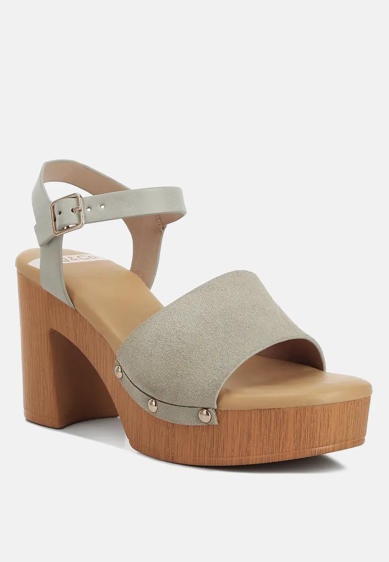 Daniela Suede High Block Sandals By Ruw