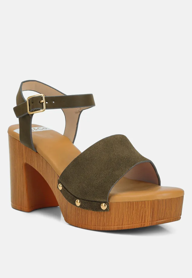 Daniela Suede High Block Sandals By Ruw