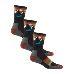 Darn Tough Mens Sunset Ridge Micro Crew Lightweight Hiking 3-Pack Socks