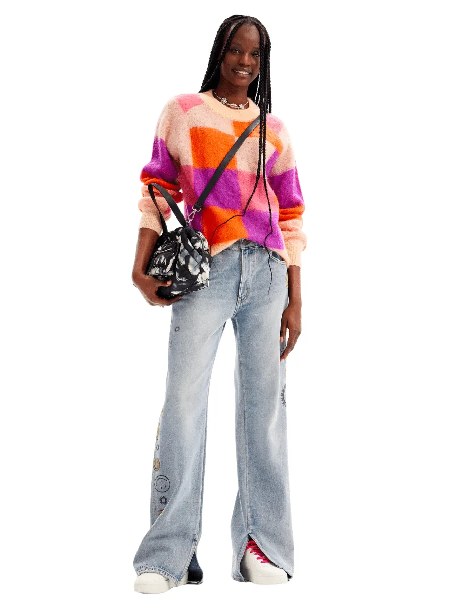 Desigual Jucar Check Knit Pullover