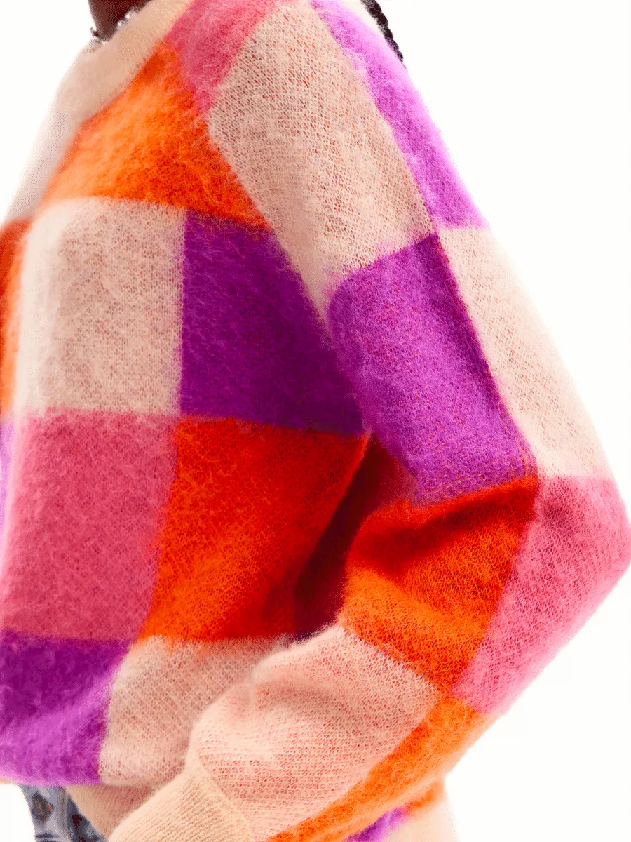Desigual Jucar Check Knit Pullover