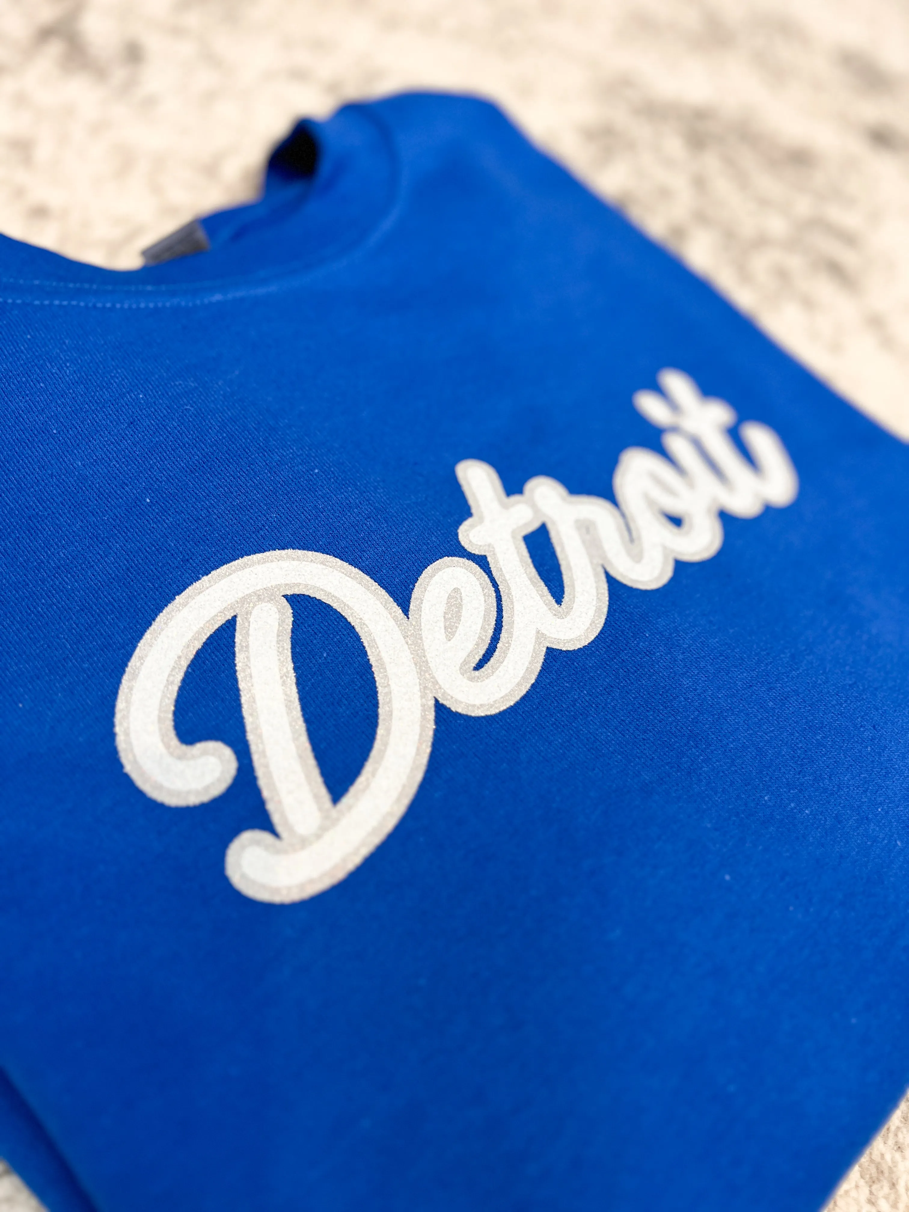 Detroit Glitter Crewneck Sweatshirt