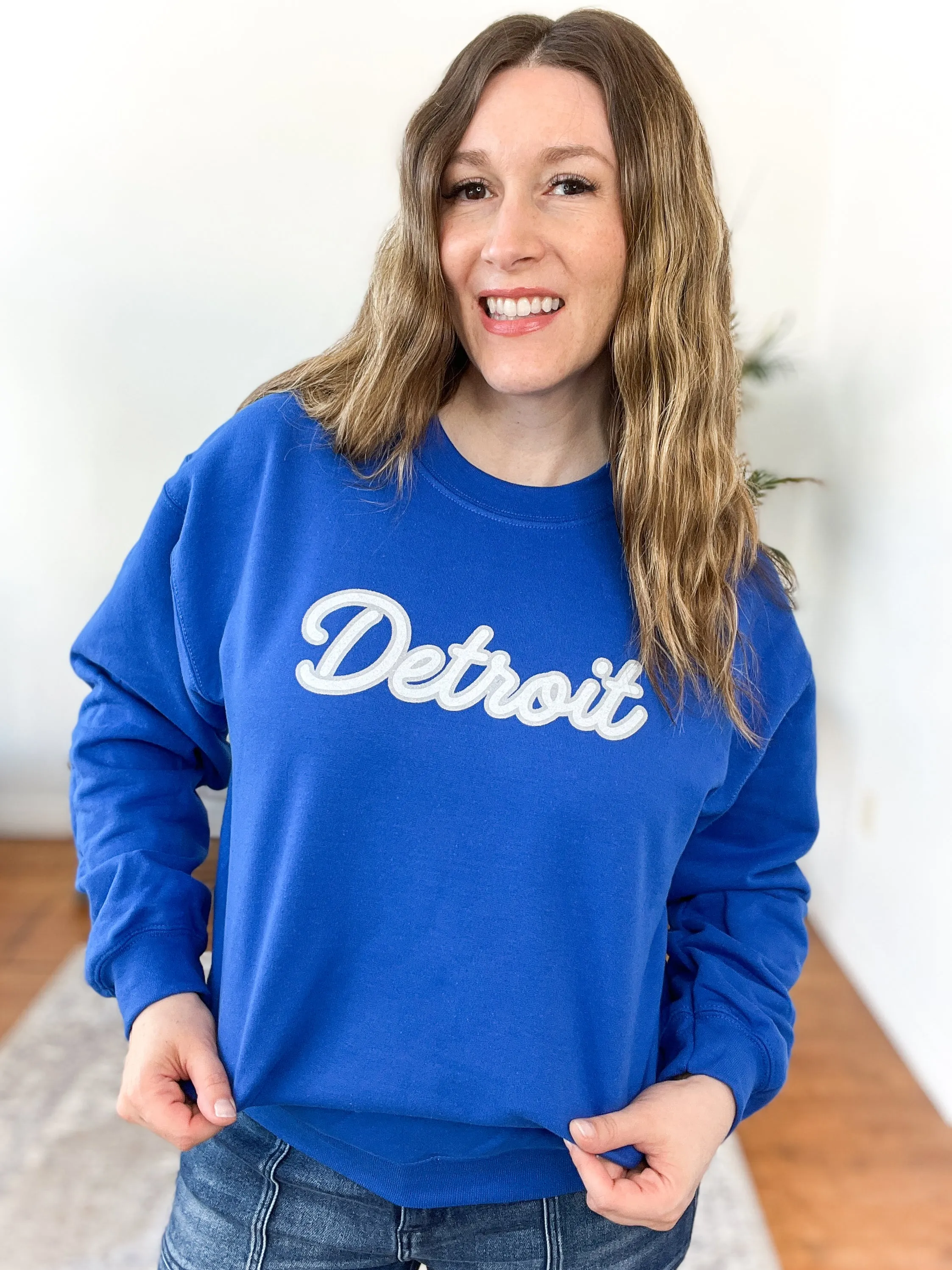 Detroit Glitter Crewneck Sweatshirt