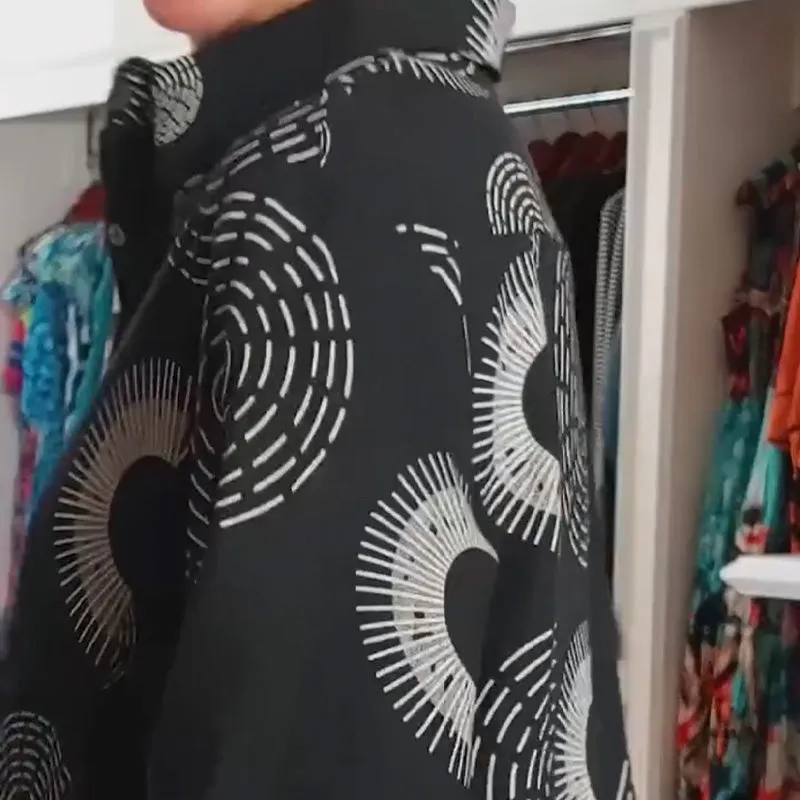 Elegant Printed Long Sleeve Dress