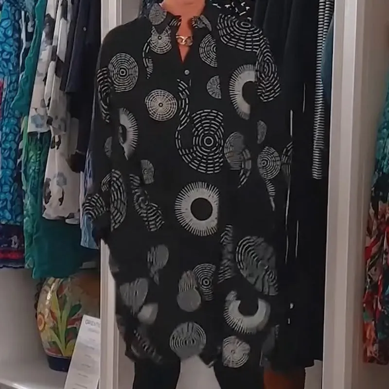 Elegant Printed Long Sleeve Dress