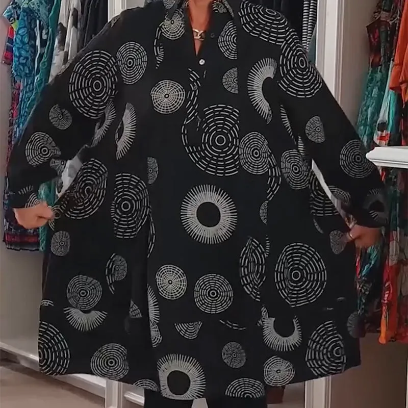 Elegant Printed Long Sleeve Dress